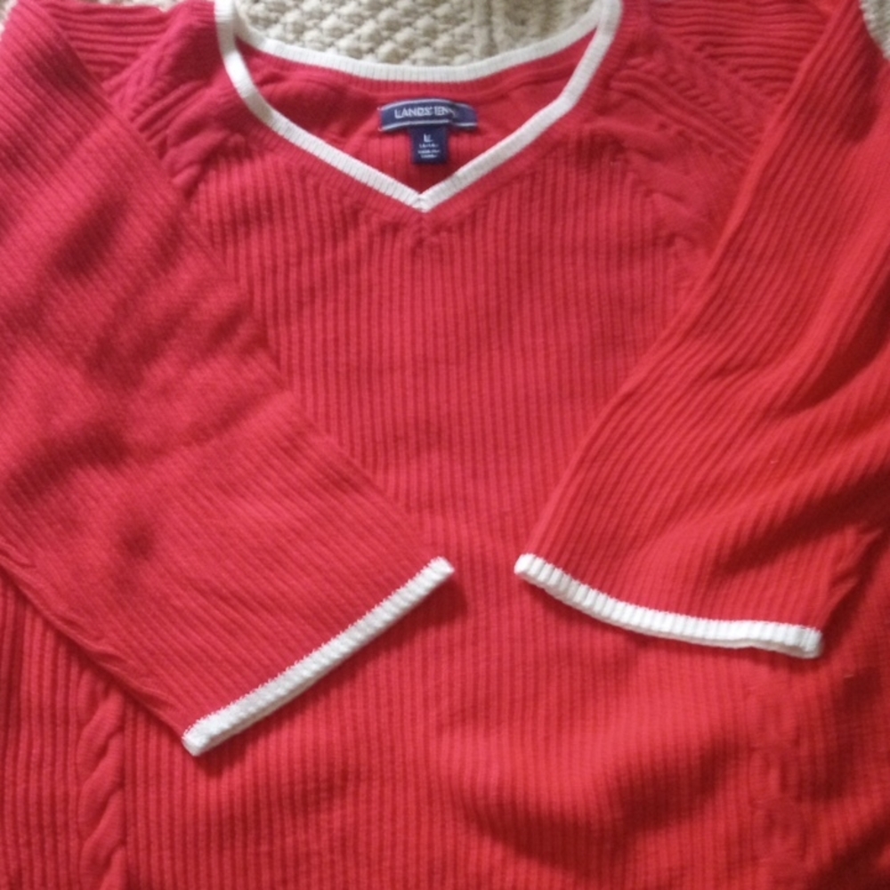 Lands' End Women's Red Sweater